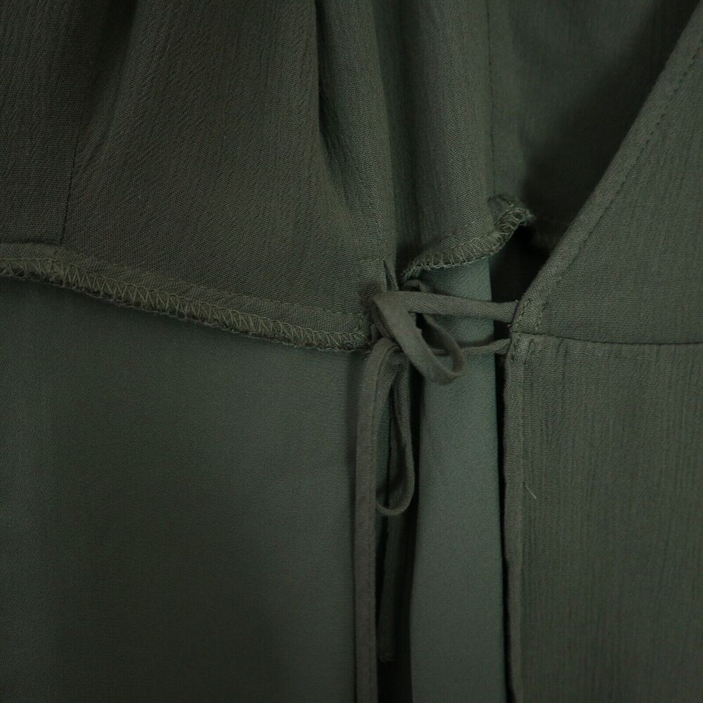 NWT Lulu’s Size S Harbor Point Wrap Dress Short Sleeve Olive Green - Picture 11 of 11